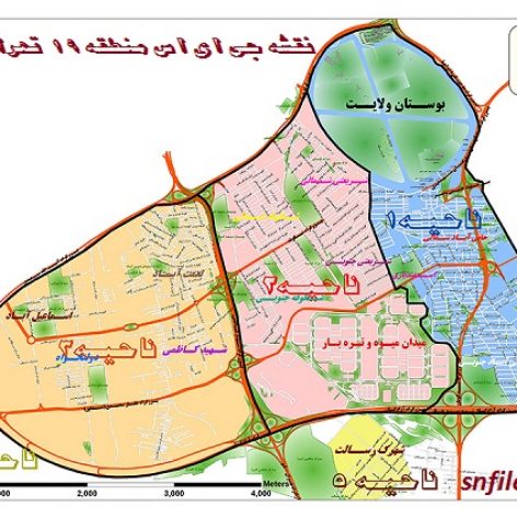 دانلود نقشه GIS منطقه ۱۹ شهر تهران